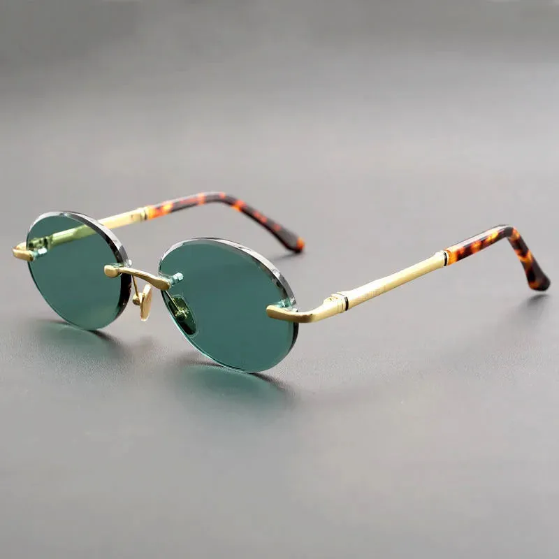Rimless Stone Sunglasses with UV Protection - VazRobe