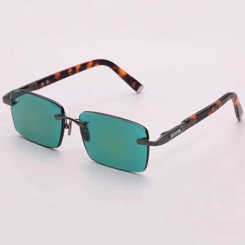 Rimless Stone Sunglasses with UV Protection - VazRobe