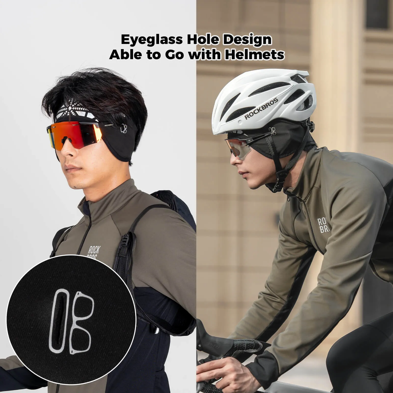 ROCKBROS Cycling Headbands Sports Ear Warmer Windproof Thermal Head Wrap Unisex