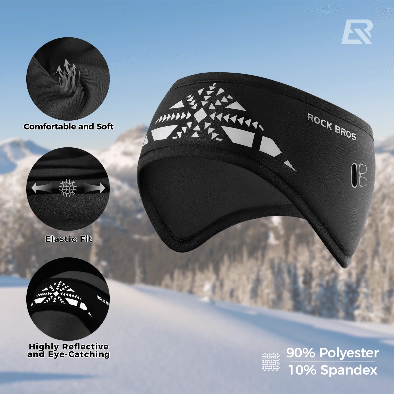 ROCKBROS Cycling Headbands Sports Ear Warmer Windproof Thermal Head Wrap Unisex