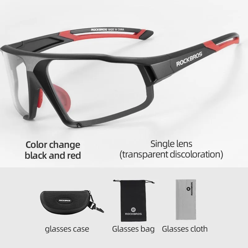 ROCKBROS Photochromic Bike Sunglasses UV400 Sports Sunglasses for Men & Women Anti Glare