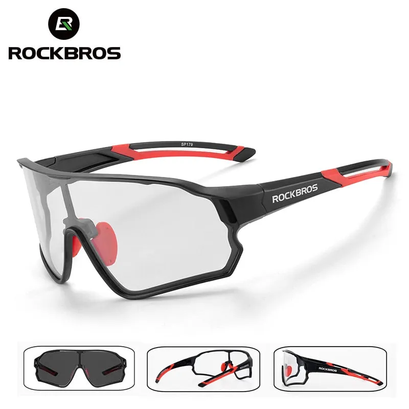 ROCKBROS Photochromic Bike Sunglasses UV400 Sports Sunglasses for Men & Women Anti Glare