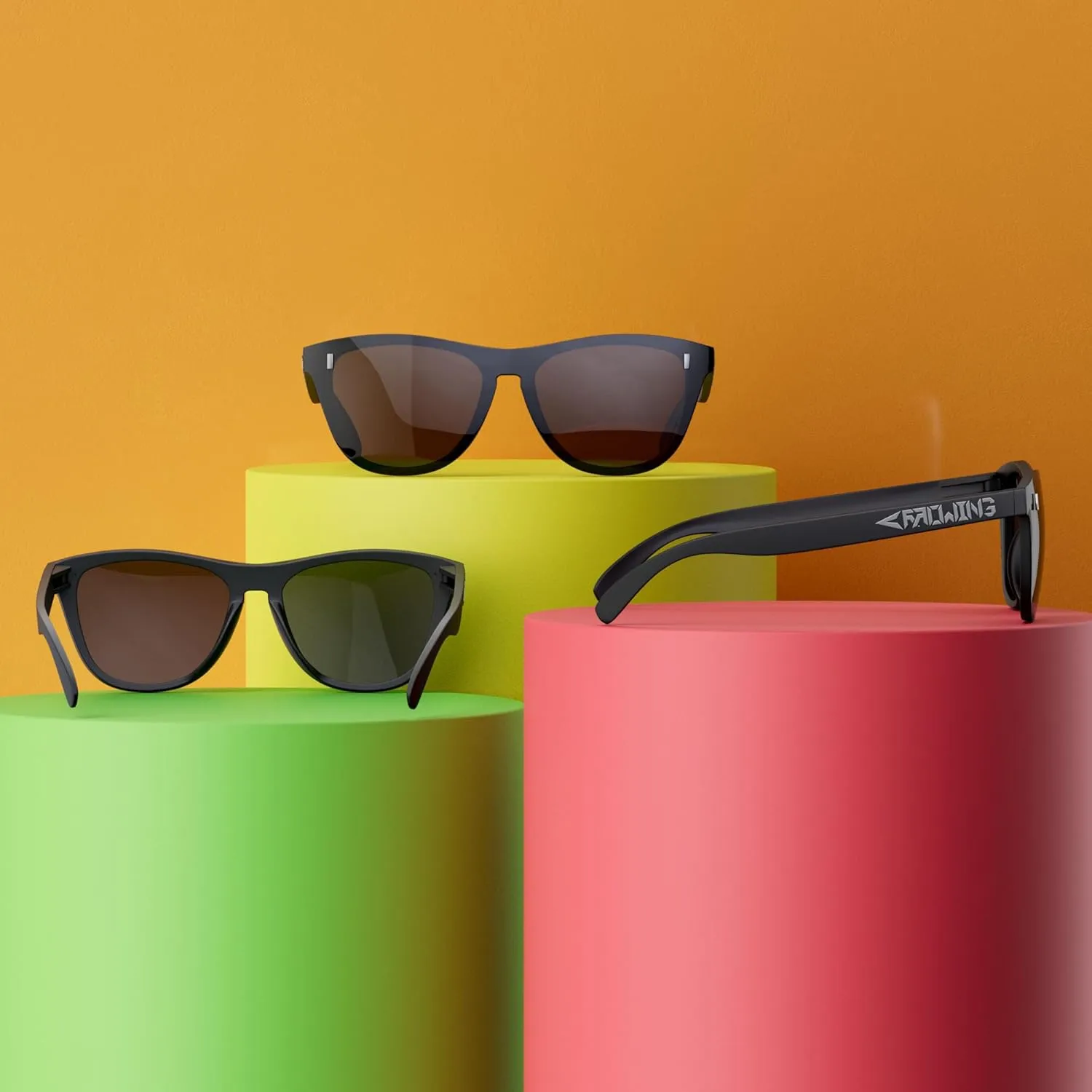 ROCKNIGHT Driving Fashion HD Polarized UV400 Protection Anti Glare Sunglasses TR90 Frame Lightweight Beach Hiking