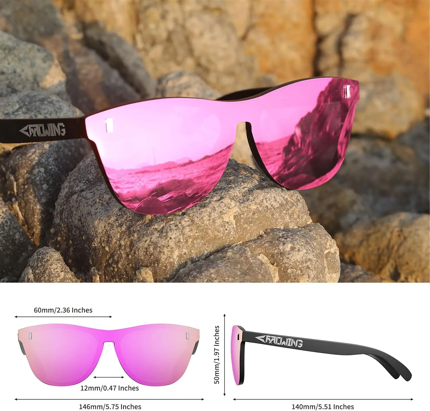 ROCKNIGHT HD Polarized UV400 Protection Anti Glare Sunglasses TR90 Frame Lightweight Beach Driving