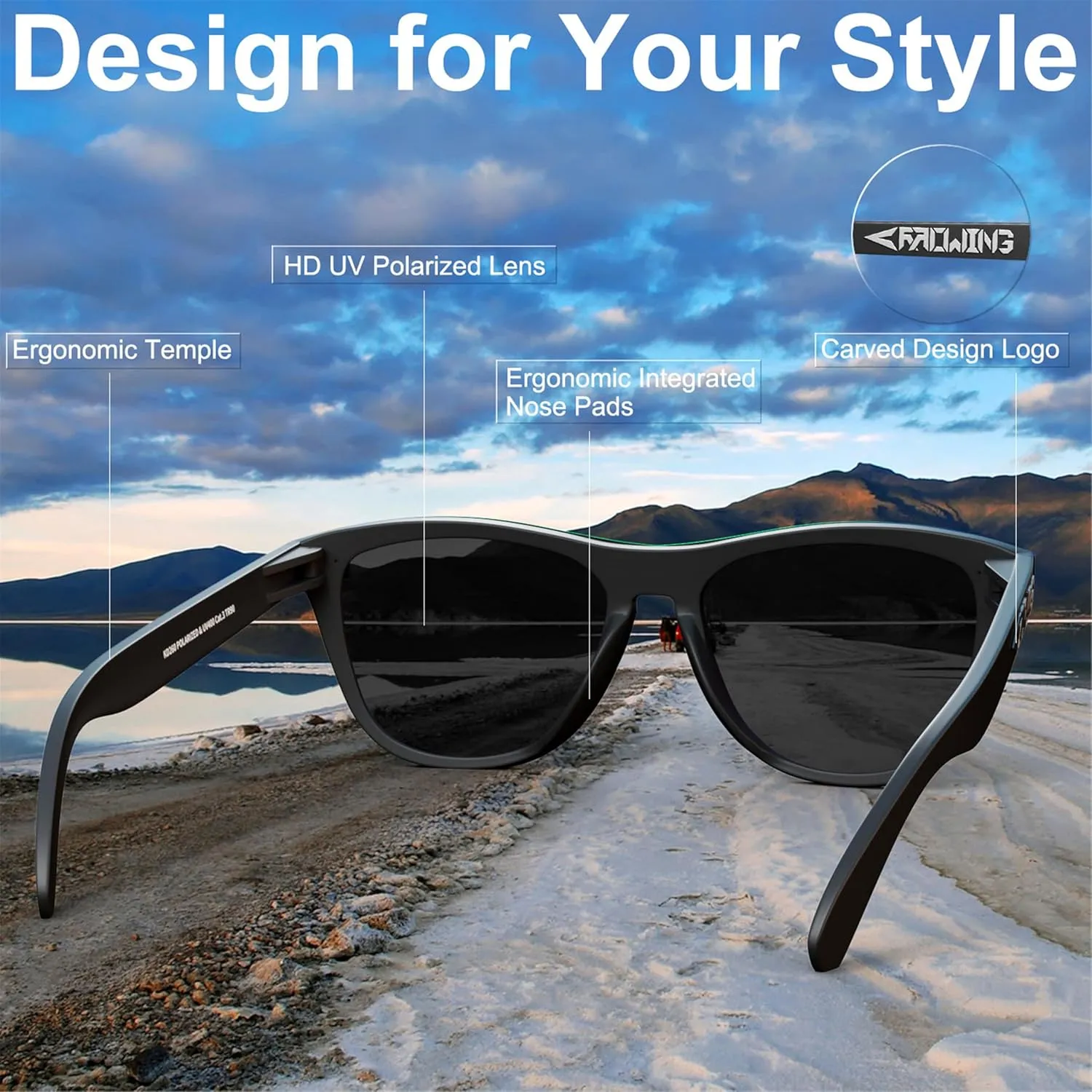 ROCKNIGHT HD Polarized UV400 Protection Anti Glare Sunglasses TR90 Frame Lightweight Beach Driving