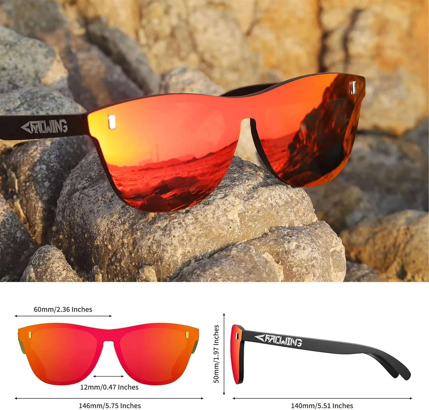 ROCKNIGHT HD Polarized UV400 Protection Anti Glare Sunglasses TR90 Frame Lightweight Beach Driving