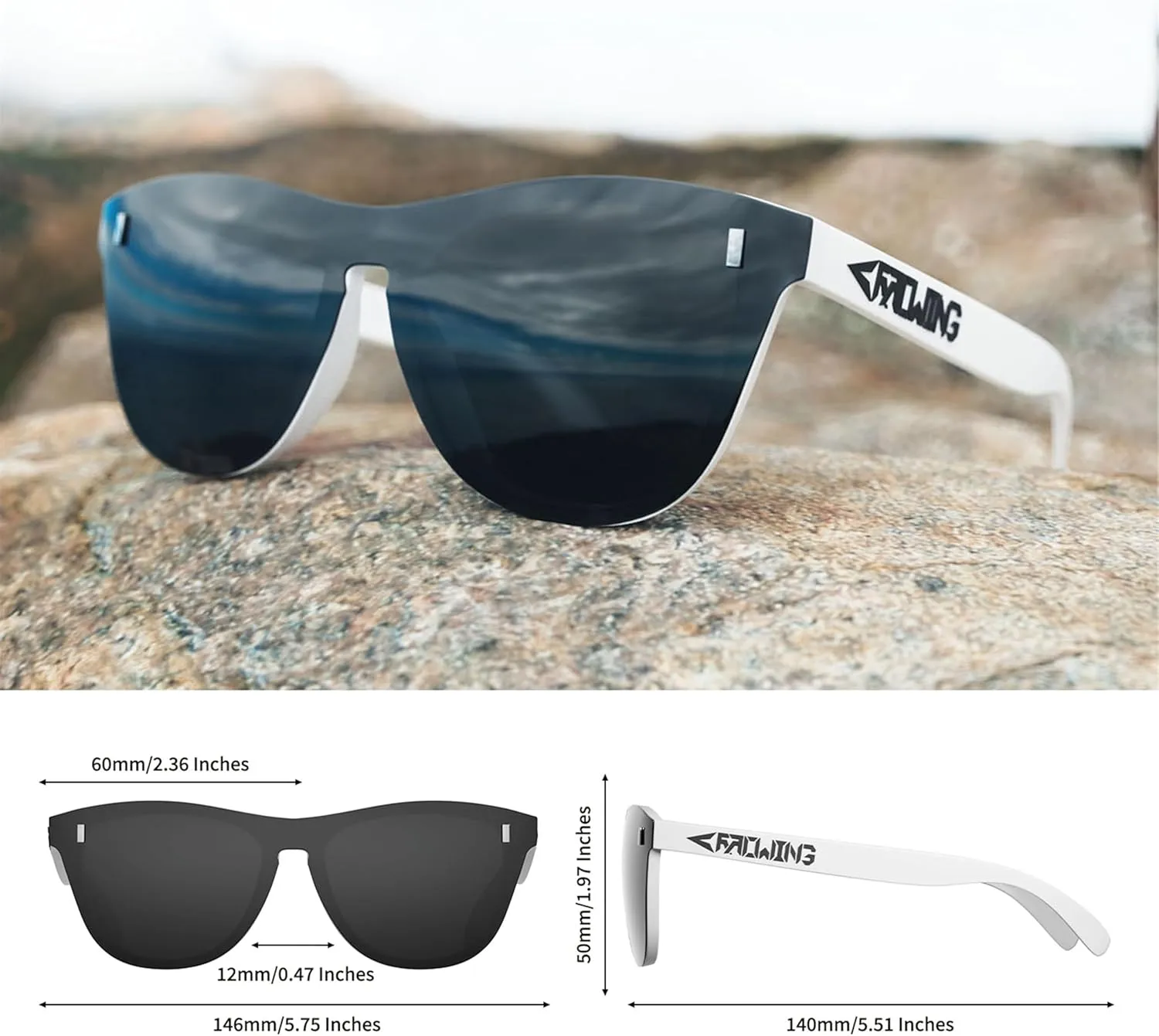 ROCKNIGHT HD Polarized UV400 Protection Anti Glare Sunglasses TR90 Frame Lightweight Beach Driving
