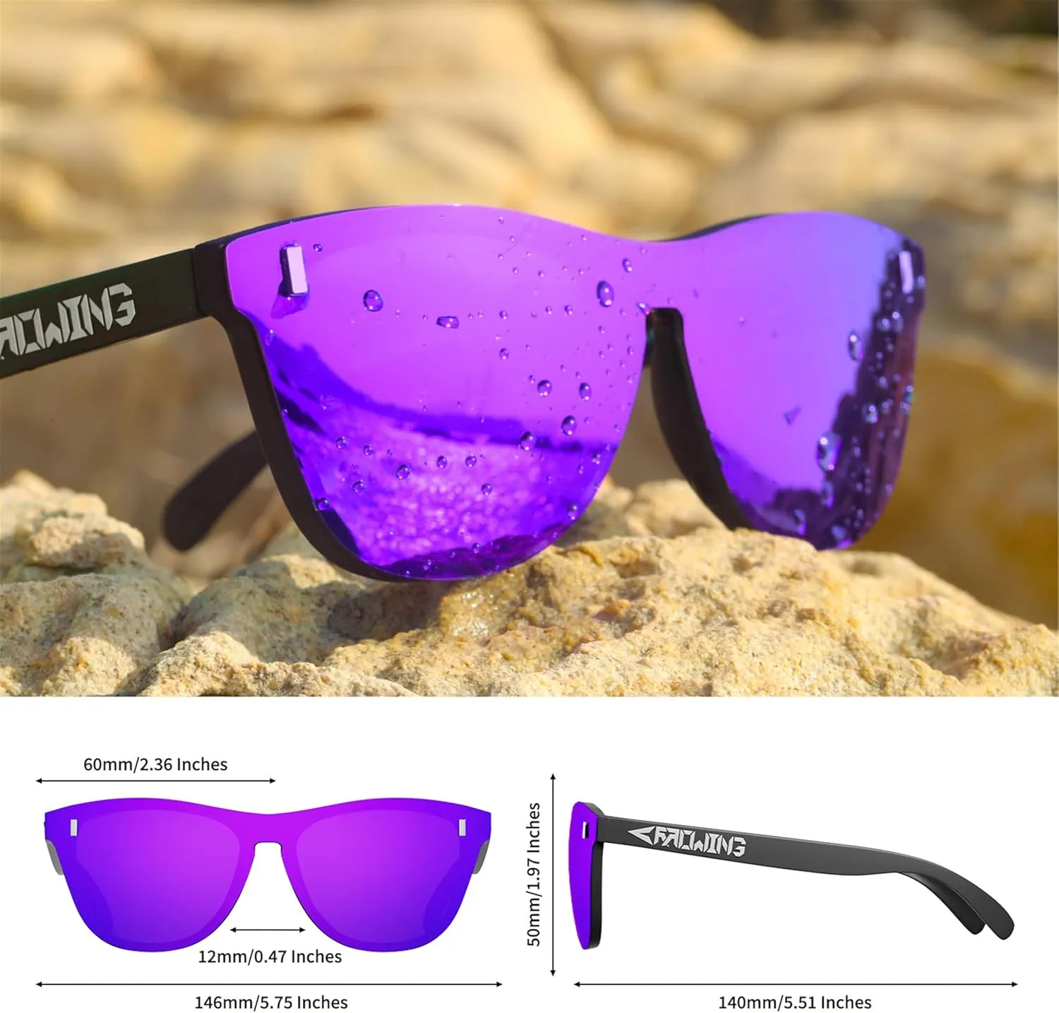 ROCKNIGHT HD Polarized UV400 Protection Anti Glare Sunglasses TR90 Frame Lightweight Beach Driving