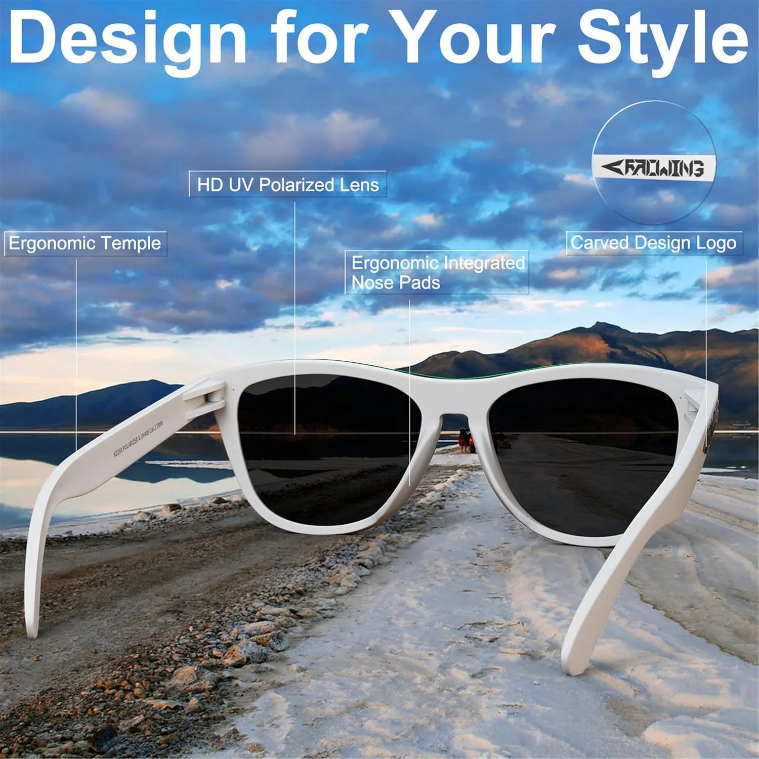 ROCKNIGHT HD Polarized UV400 Protection Anti Glare Sunglasses TR90 Frame Lightweight Beach Driving