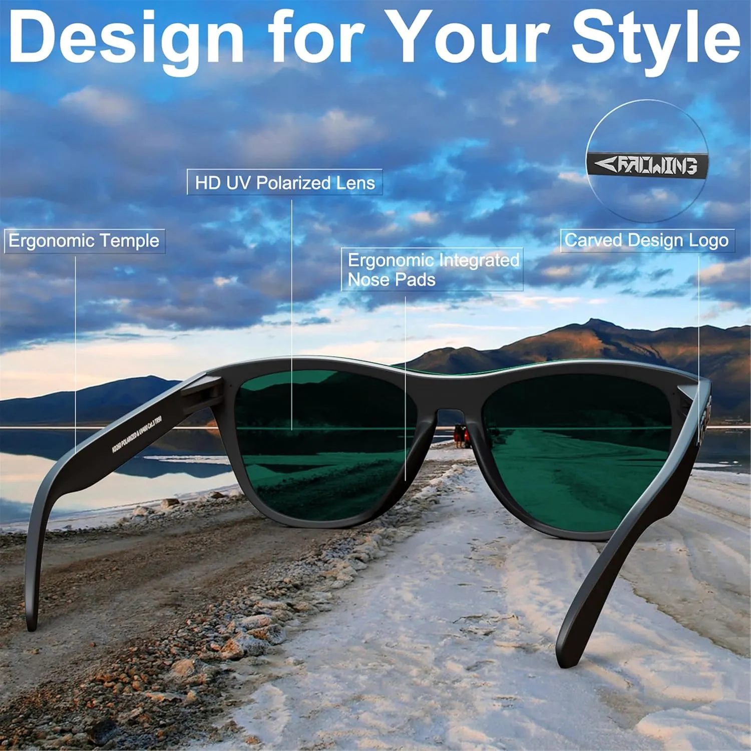 ROCKNIGHT HD Polarized UV400 Protection Anti Glare Sunglasses TR90 Frame Lightweight Beach Driving
