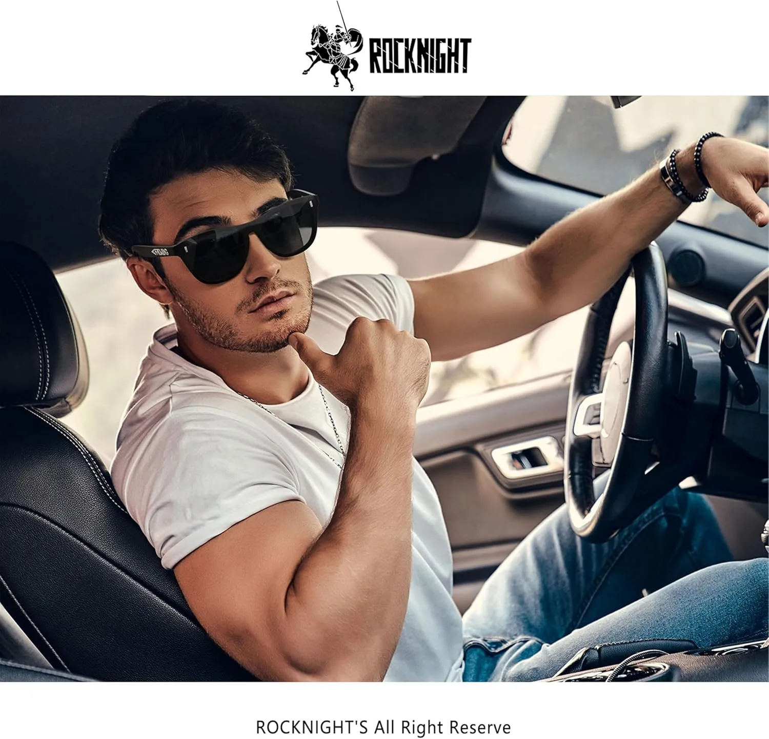 ROCKNIGHT HD Polarized UV400 Protection Anti Glare Sunglasses TR90 Frame Lightweight Beach Driving