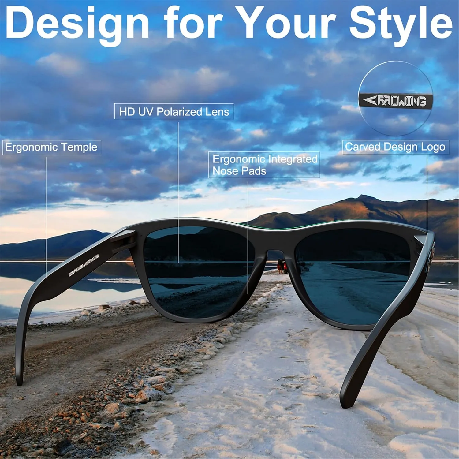 ROCKNIGHT HD Polarized UV400 Protection Anti Glare Sunglasses TR90 Frame Lightweight Beach Driving
