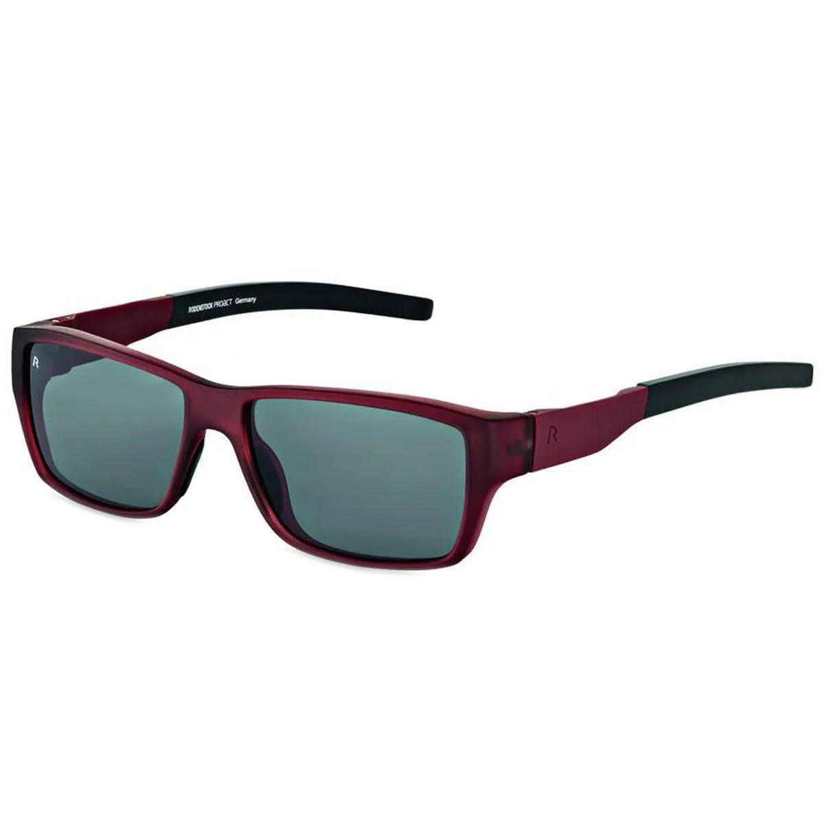 Rodenstock Men's Sunglasses - Dark Red and Black Frame Rectangular | R3284-D-55-15-130