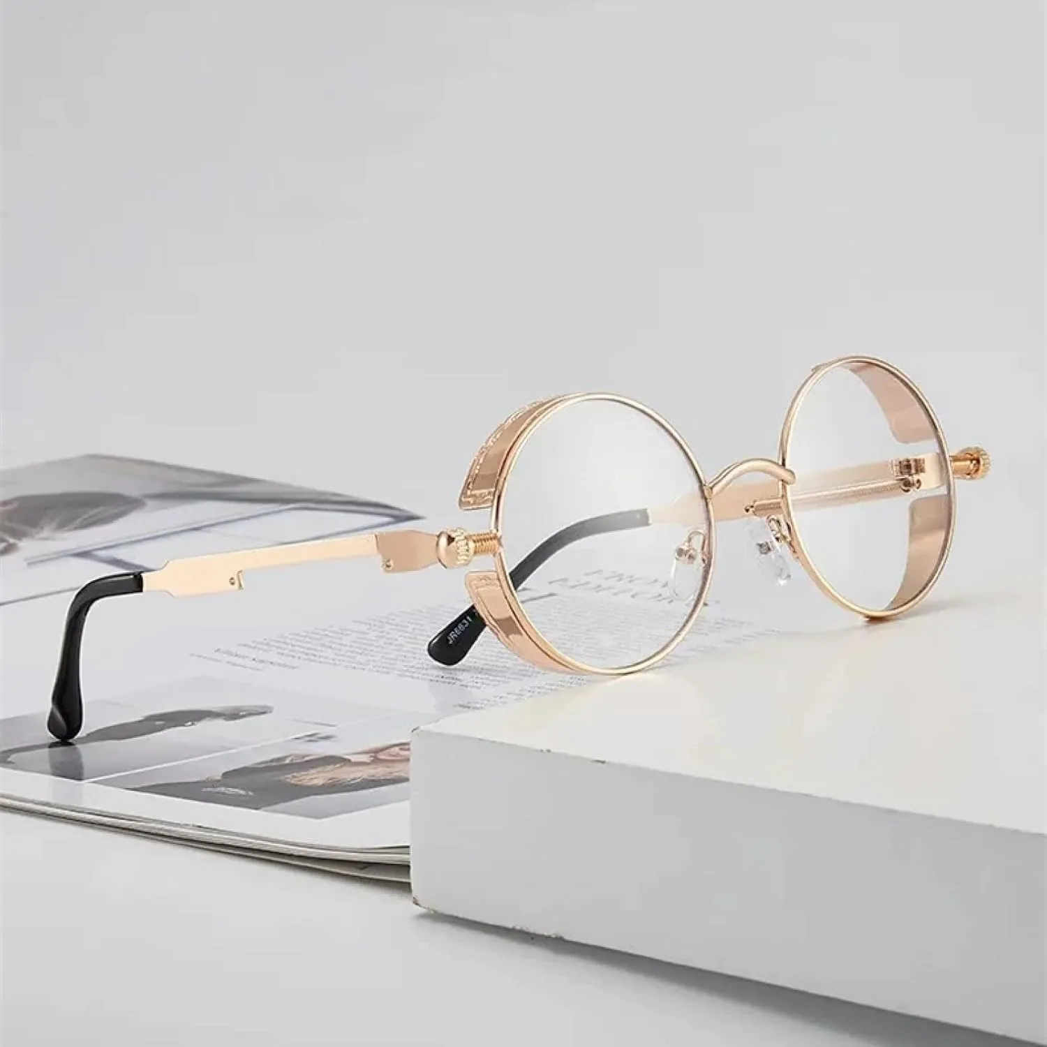 Round Frame Sunglasses for Men Women Fashion Vintage Spring Lens Uv400