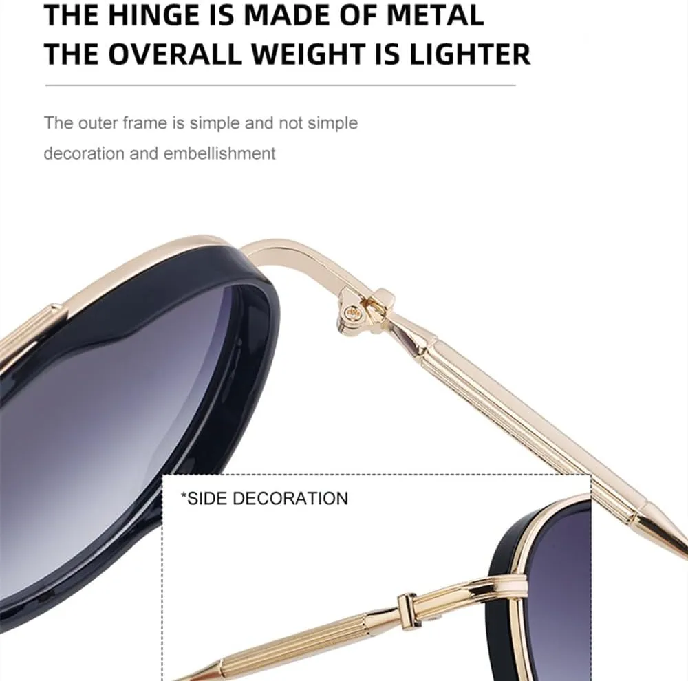Round Steampunk Sunglasses Men Luxury Oval Punk Sun Glasses For Male Vintage Metal Frame Eyewear Shades UV400