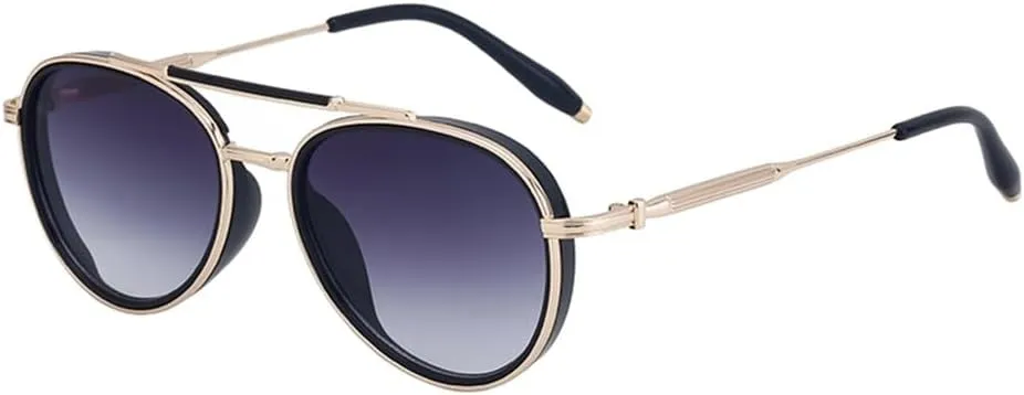 Round Steampunk Sunglasses Men Oval Punk Sun Glasses For Male Vintage Metal Frame Eyewear Shades UV400