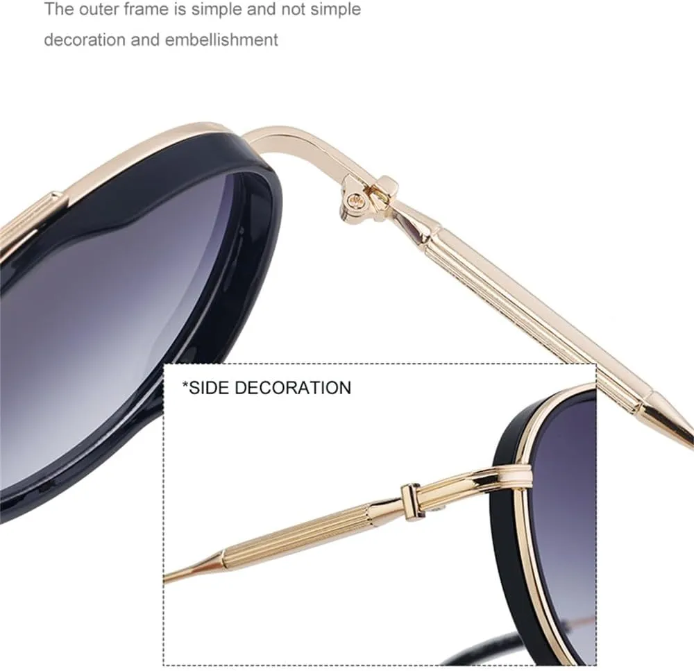 Round Steampunk Sunglasses Men Oval Punk Sun Glasses For Male Vintage Metal Frame Eyewear Shades UV400