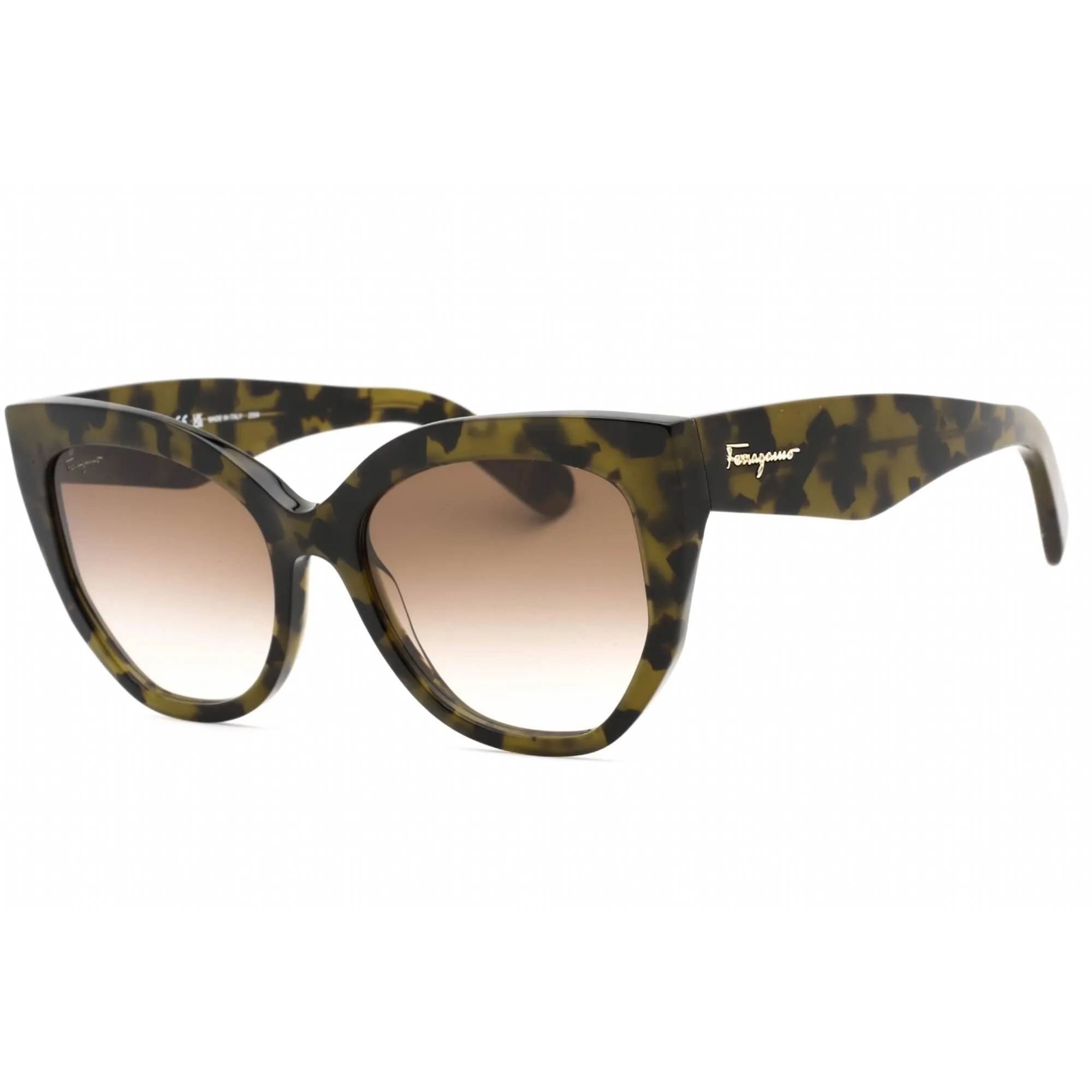 Salvatore Ferragamo Women's Sunglasses - Tortoise Green Cat Eye Frame | SF1061S 246