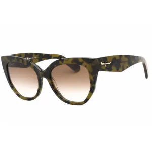 Salvatore Ferragamo Women's Sunglasses - Tortoise Green Cat Eye Frame | SF1061S 246