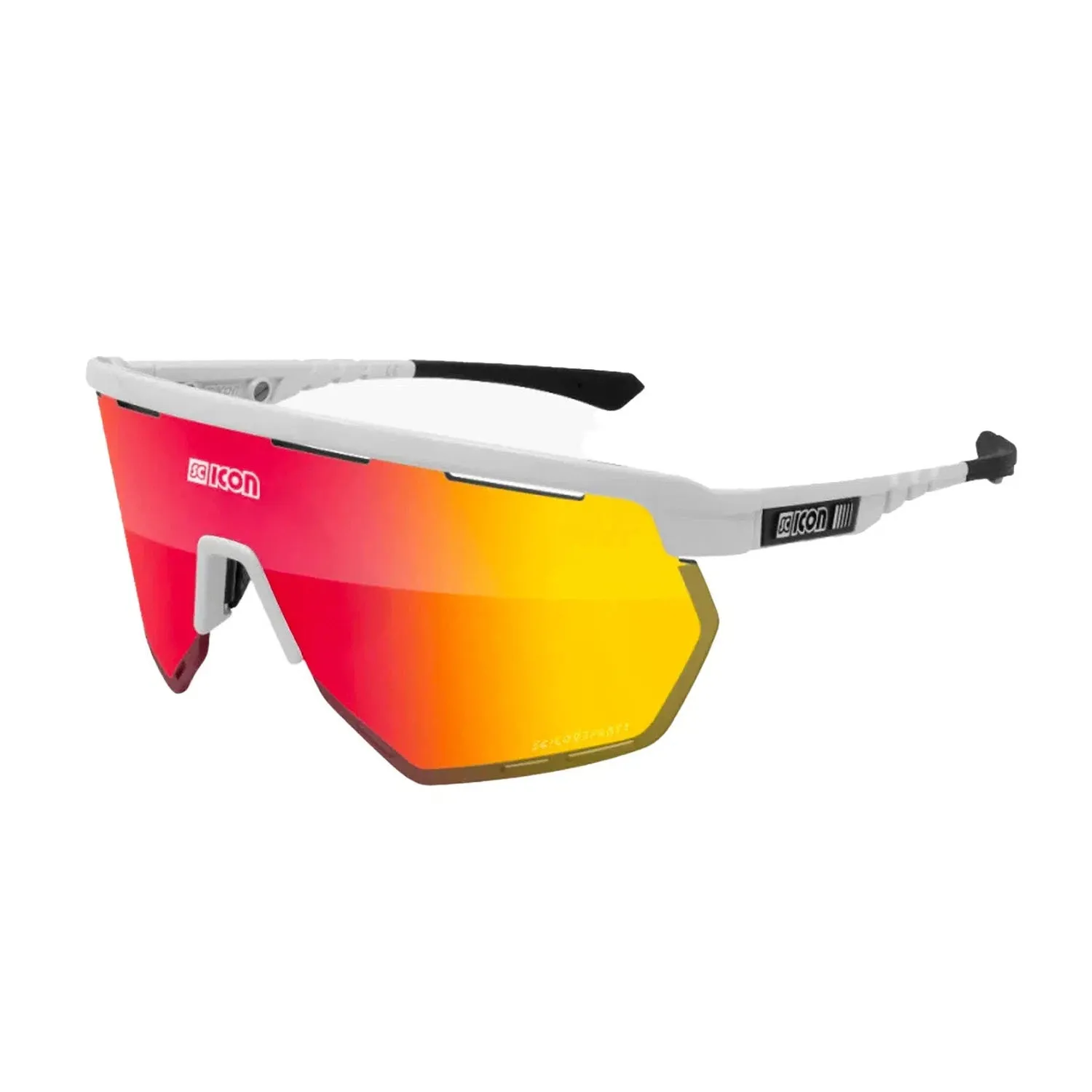 SCICON Aerowing Eyewear - White Gloss/Multimirror Red