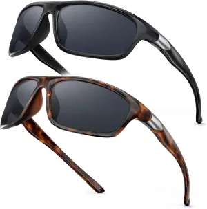 Scratch/Saltwater Resistant/Oleophobic Coating Lens Polarized Sports Sunglasses for Men Women, TR90 Wrap Around Sun Glasses