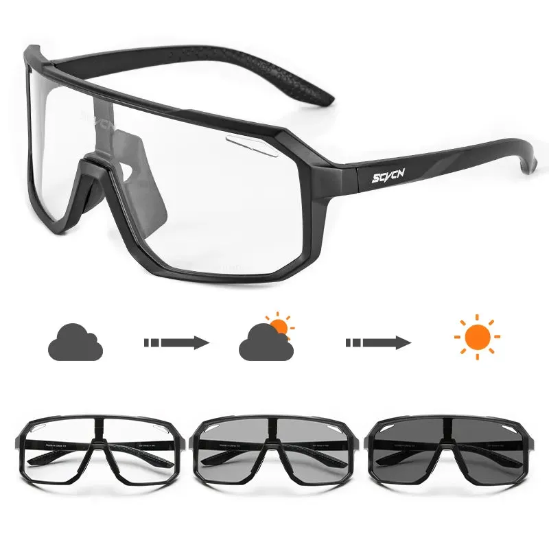 SCVCN New  Photochromic Men Cycling Sunglasses Women UV400 Eyewear Sport Running Road Bicycle Glasses Mountain Bike Goggles