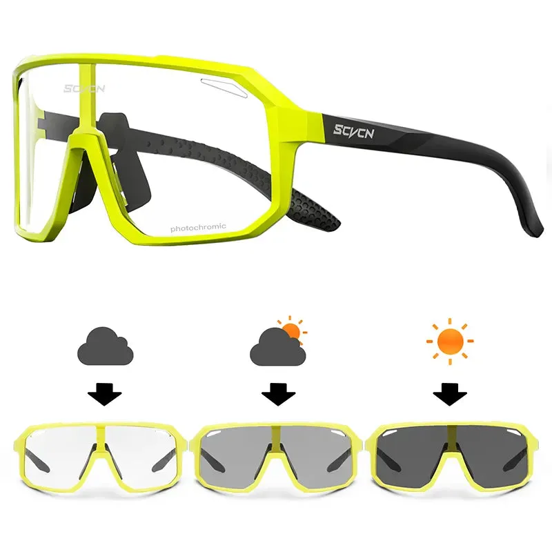 SCVCN New  Photochromic Men Cycling Sunglasses Women UV400 Eyewear Sport Running Road Bicycle Glasses Mountain Bike Goggles