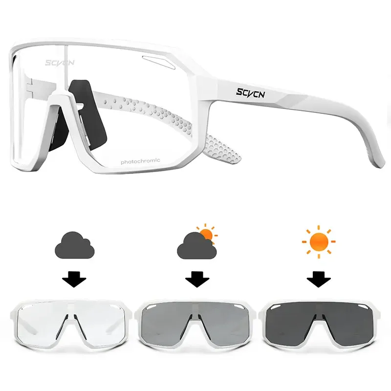 SCVCN New  Photochromic Men Cycling Sunglasses Women UV400 Eyewear Sport Running Road Bicycle Glasses Mountain Bike Goggles