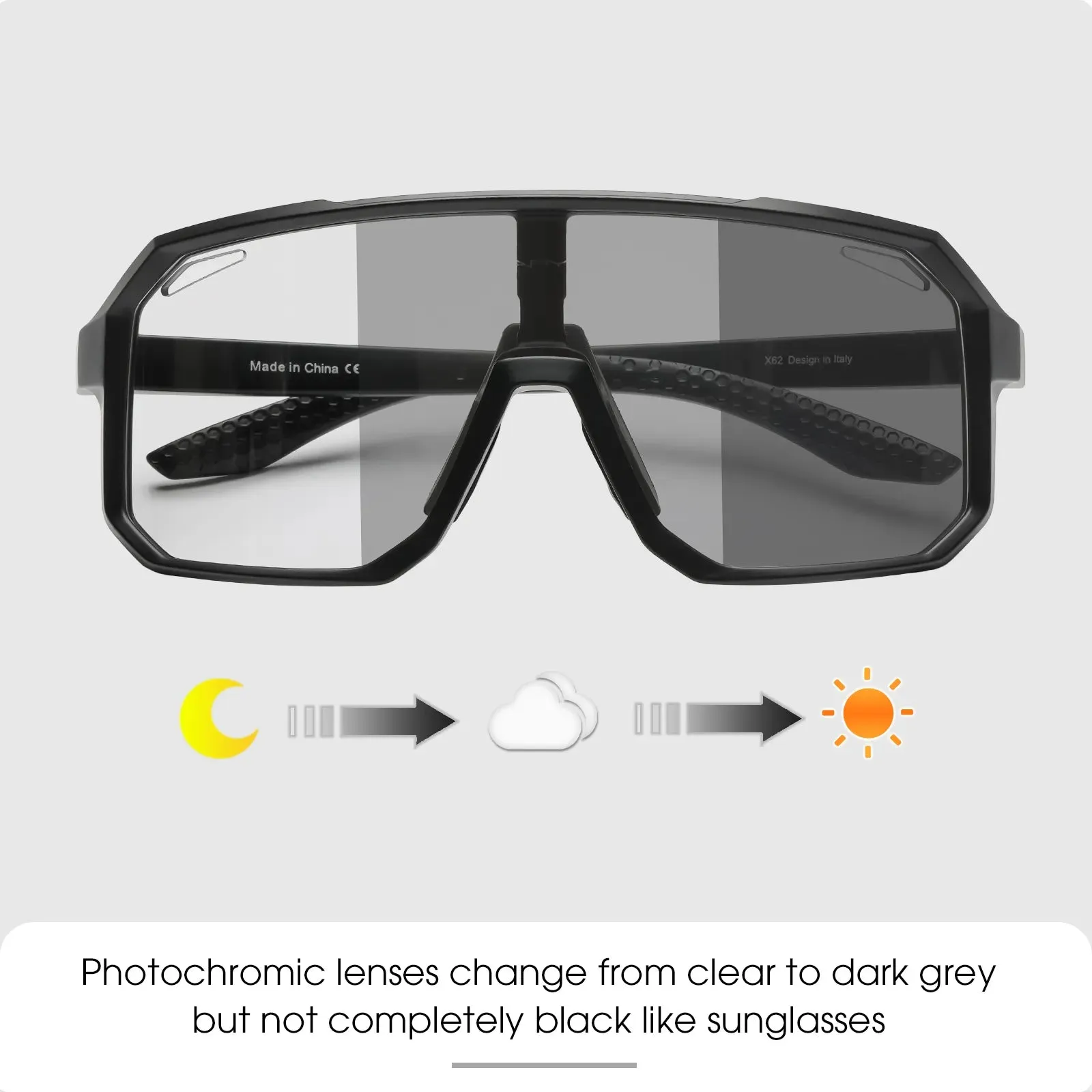 SCVCN Photochromic Cycling Sunglasses for Men Women Outdoor Bike Sports Glasses Road MTB Bicycle Eyewear UV400 Goggles with Case