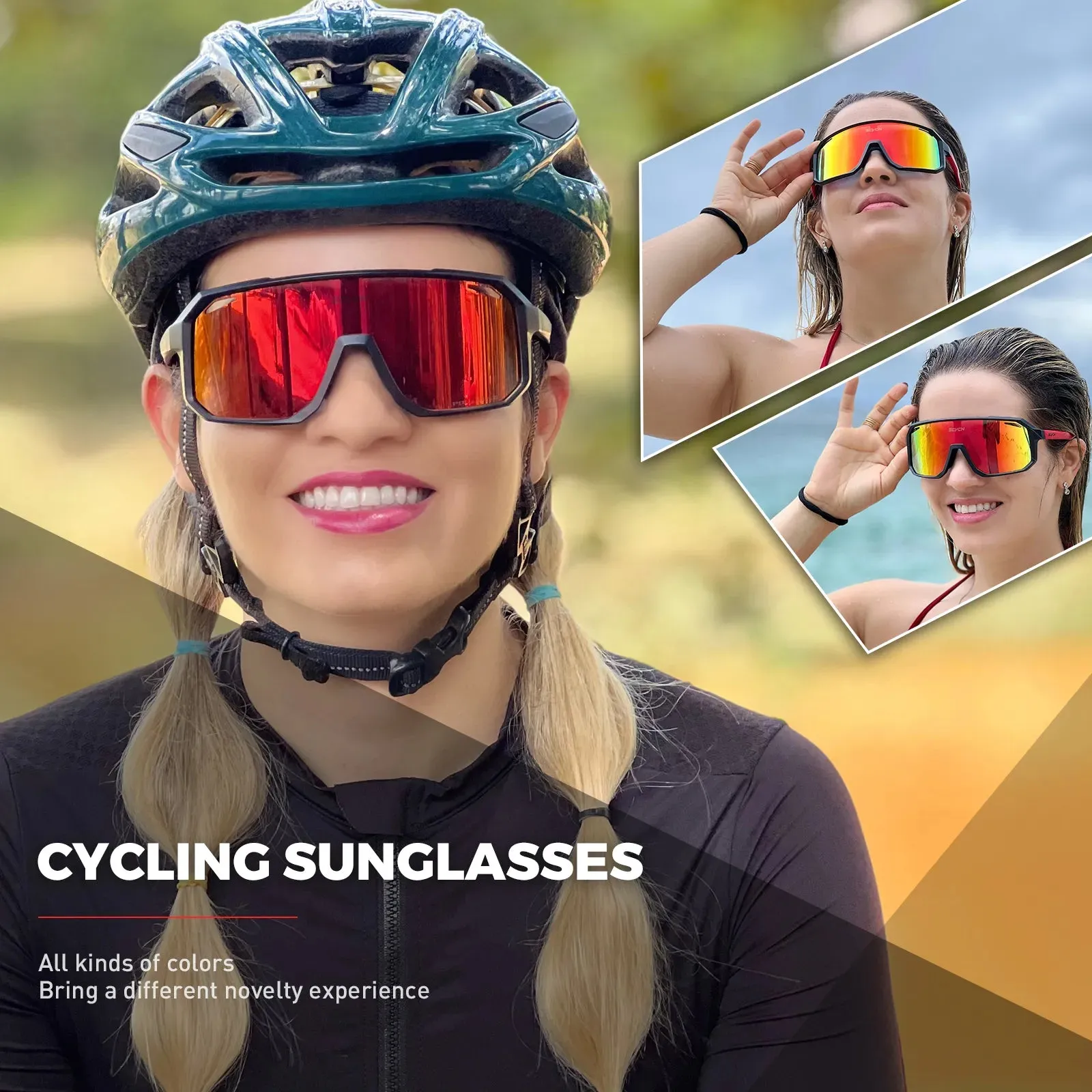 SCVCN Photochromic Cycling Sunglasses for Men Women Outdoor Bike Sports Glasses Road MTB Bicycle Eyewear UV400 Goggles with Case
