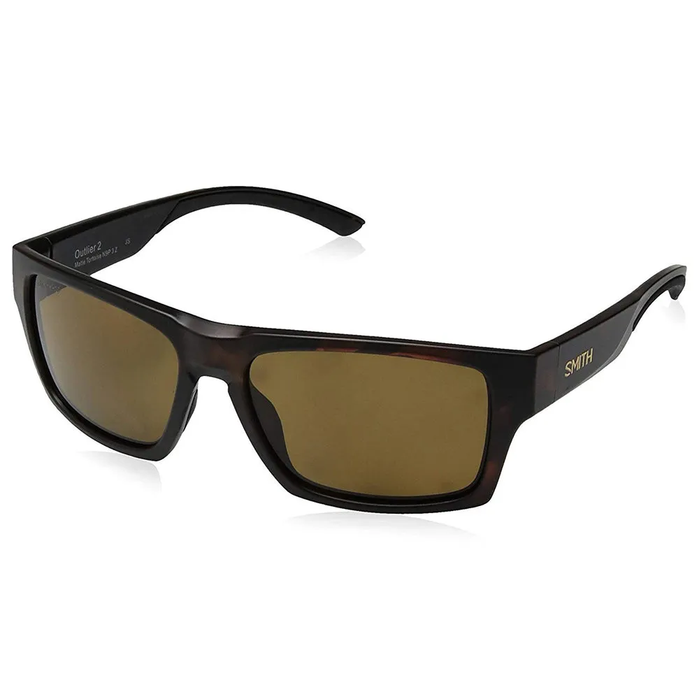 Smith Outlier 2 Unisex Matte Black Frame Brown Lens Rectangular Sunglasses - OU2CPBRMT