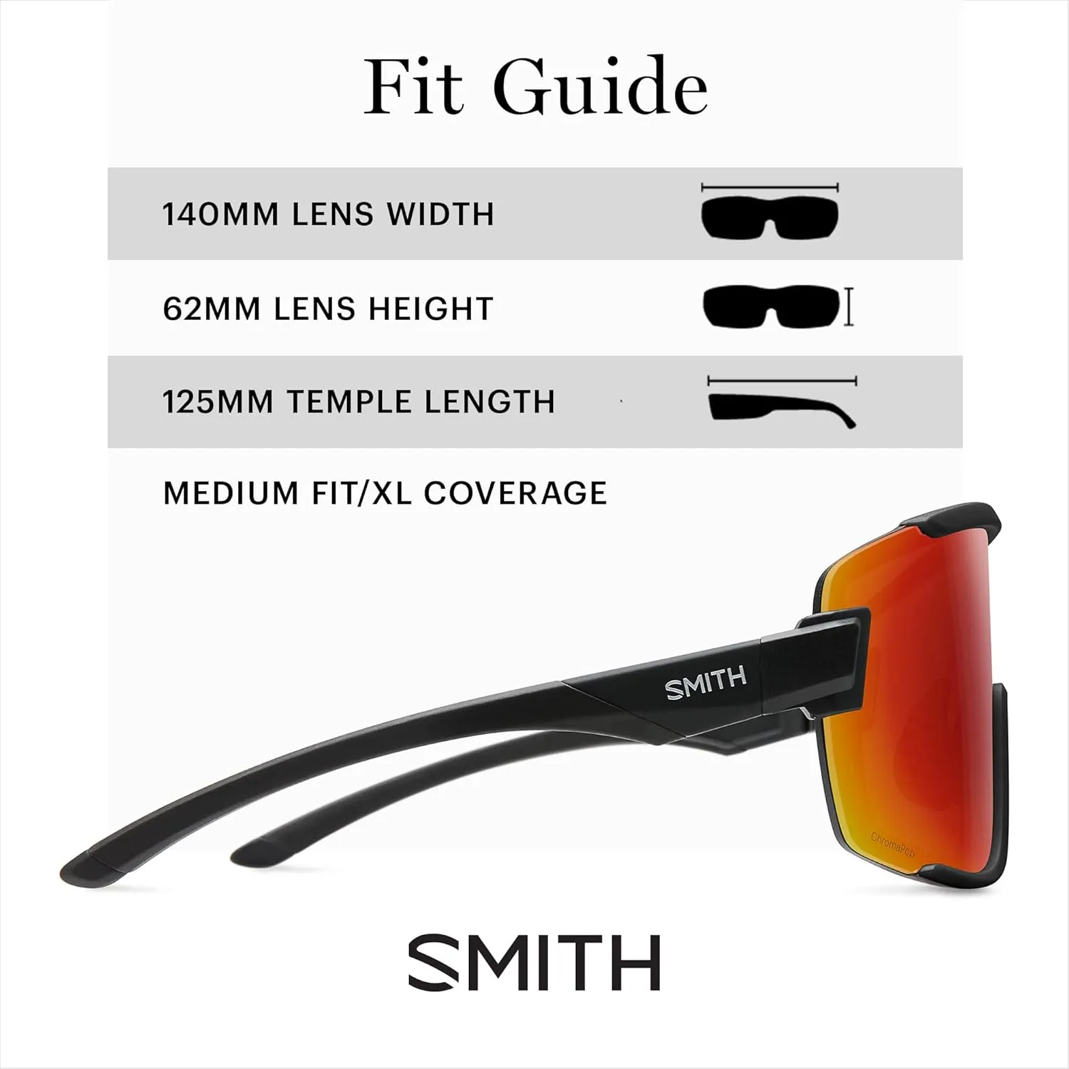 SMITH Wildcat Sunglasses with ChromaPop Shield Lens  Performance Sports Sunglasses for Biking & More  For Men & Women
