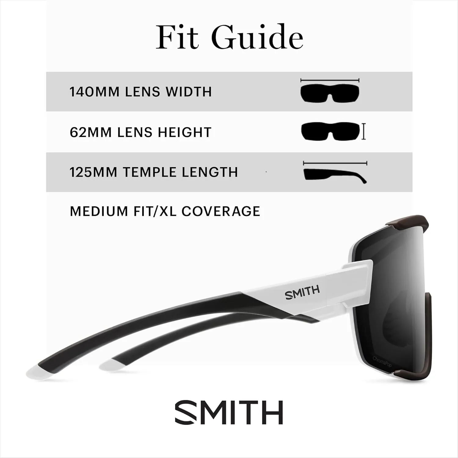SMITH Wildcat Sunglasses with ChromaPop Shield Lens  Performance Sports Sunglasses for Biking & More  For Men & Women