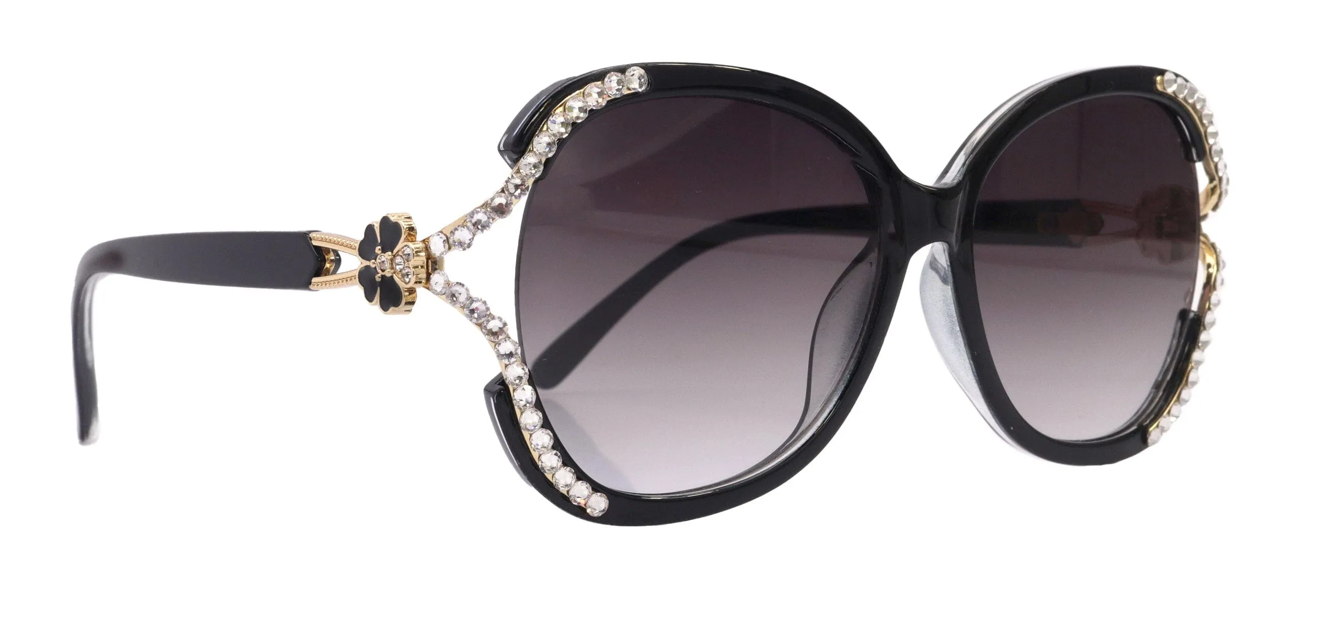 Solano Bling Round Women Sunglasses  W Genuine European Crystals, 100% UV Protection. NY Fifth Avenue