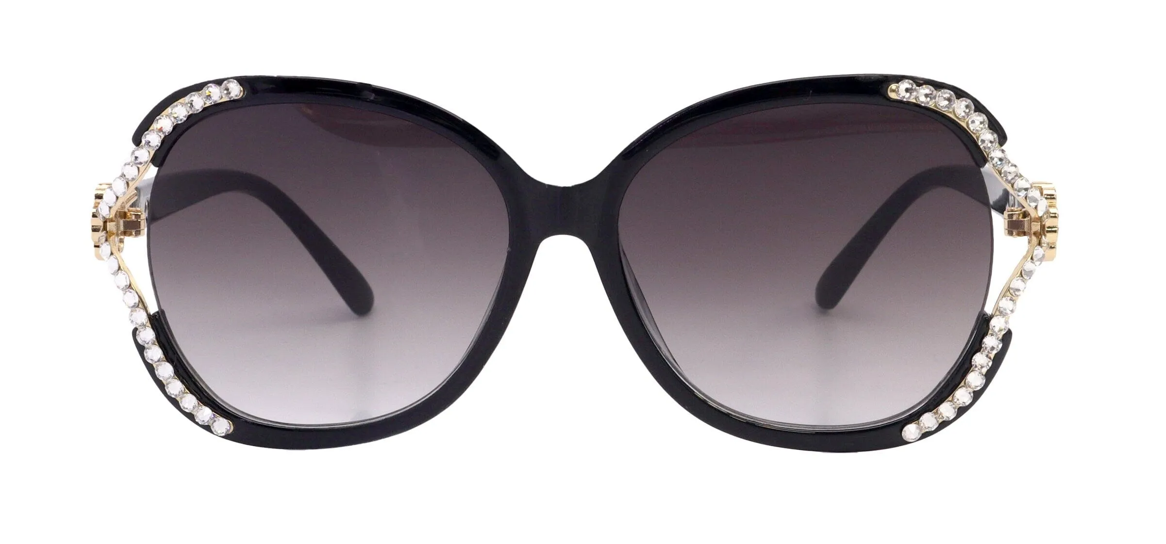 Solano Bling Round Women Sunglasses  W Genuine European Crystals, 100% UV Protection. NY Fifth Avenue