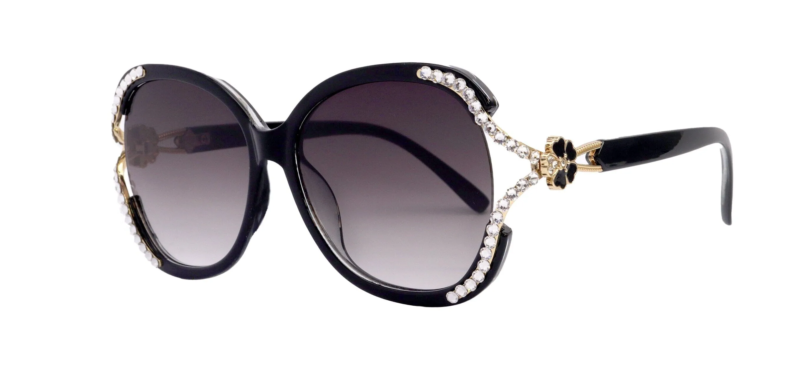 Solano Bling Round Women Sunglasses  W Genuine European Crystals, 100% UV Protection. NY Fifth Avenue