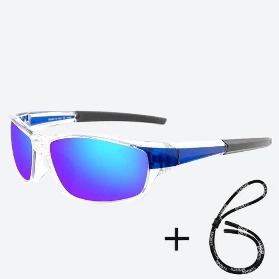 Sporty Polycarbonate Rectangle Mirror Sunglasses