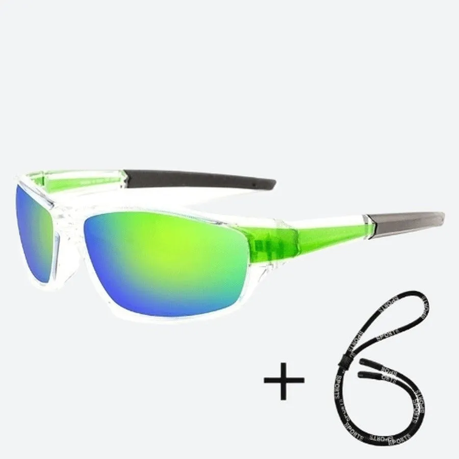 Sporty Polycarbonate Rectangle Mirror Sunglasses