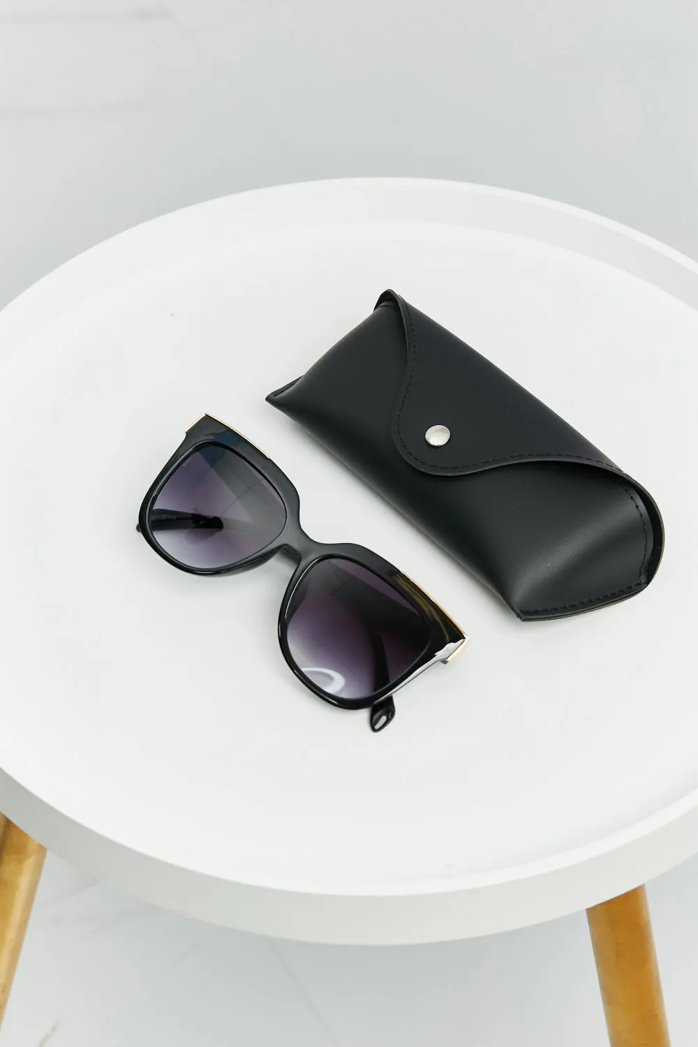 Square Hybrid Temple Sunglasses