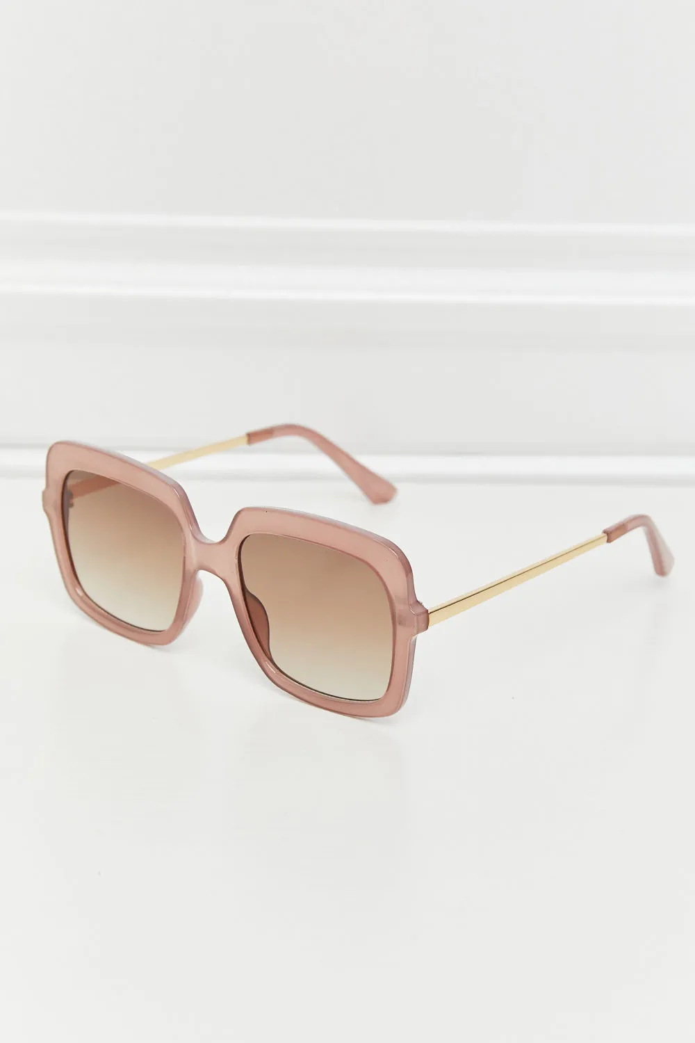 Square Hybrid Temple Sunglasses