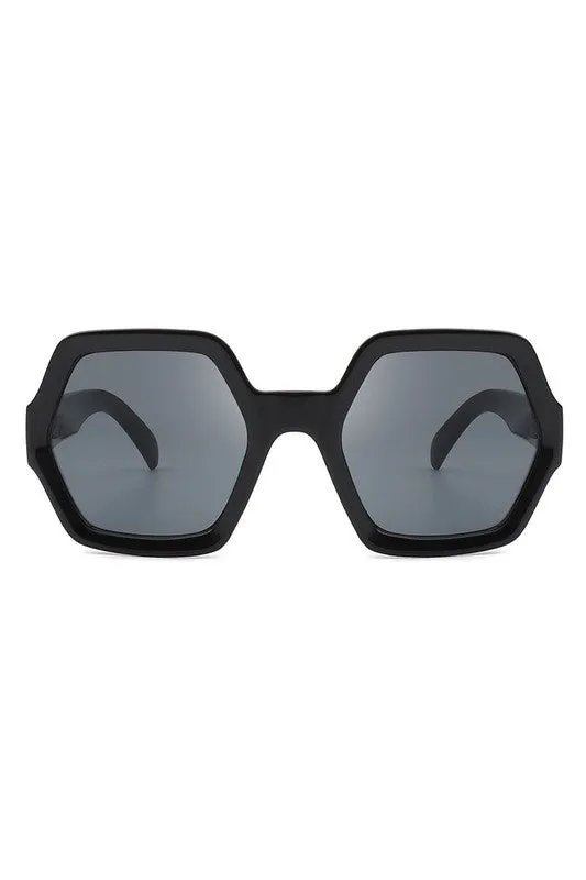 Square Oversize Geometric Hexagonal Sunglasses