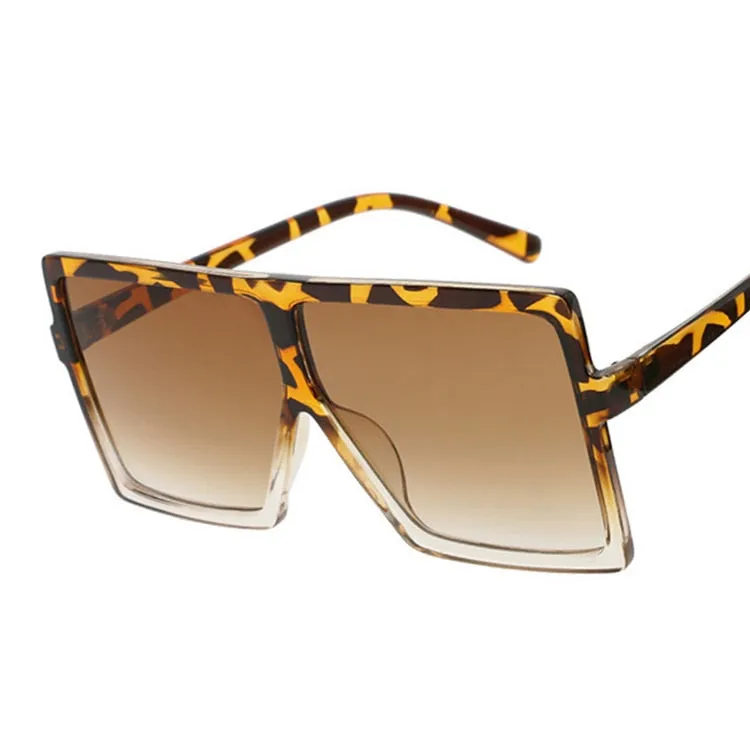 Square Sunglasses Woman Plastic Frame Clear Lens UV400 Shade Fashion