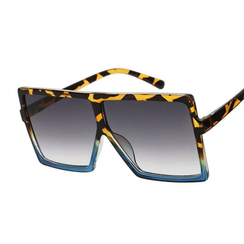 Square Sunglasses Woman Plastic Frame Clear Lens UV400 Shade Fashion