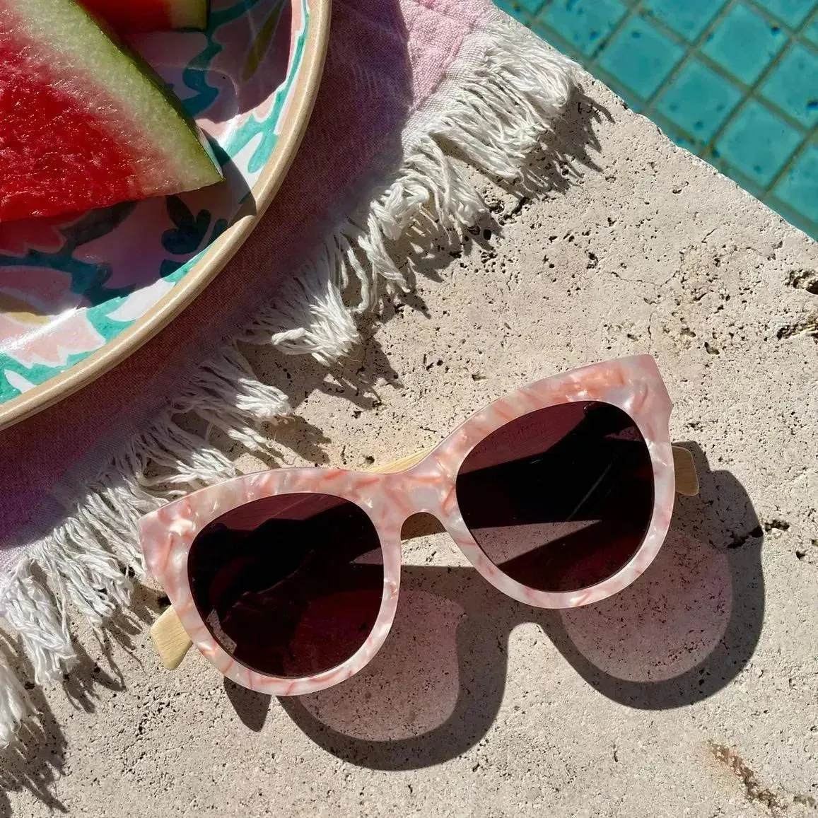Sticks and Sparrows Poppy Sunglasses in Pink Marble
