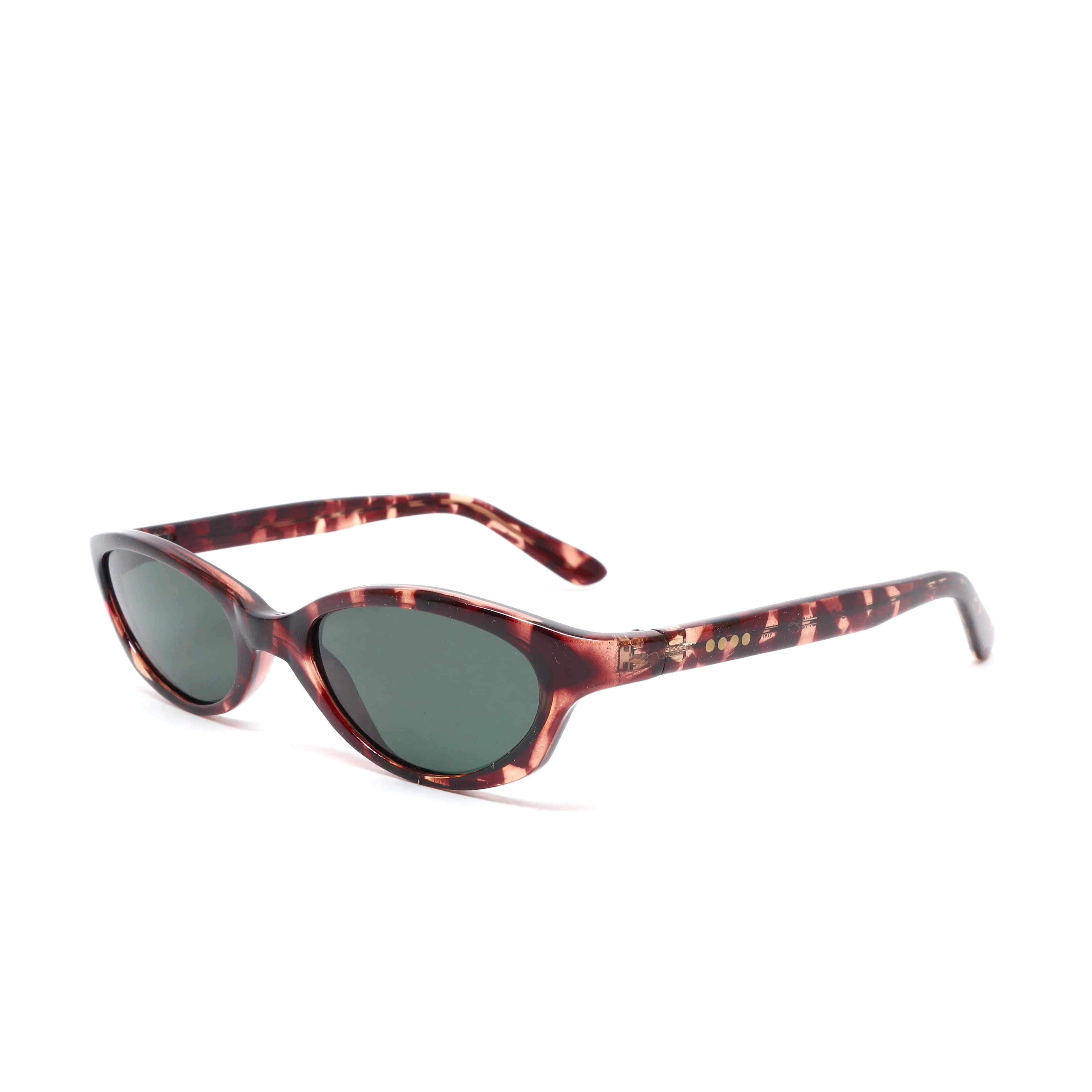 //Style 69// Deluxe Vintage 90s Deadstock Chic Angled Oval Sunglasses - Tortoise