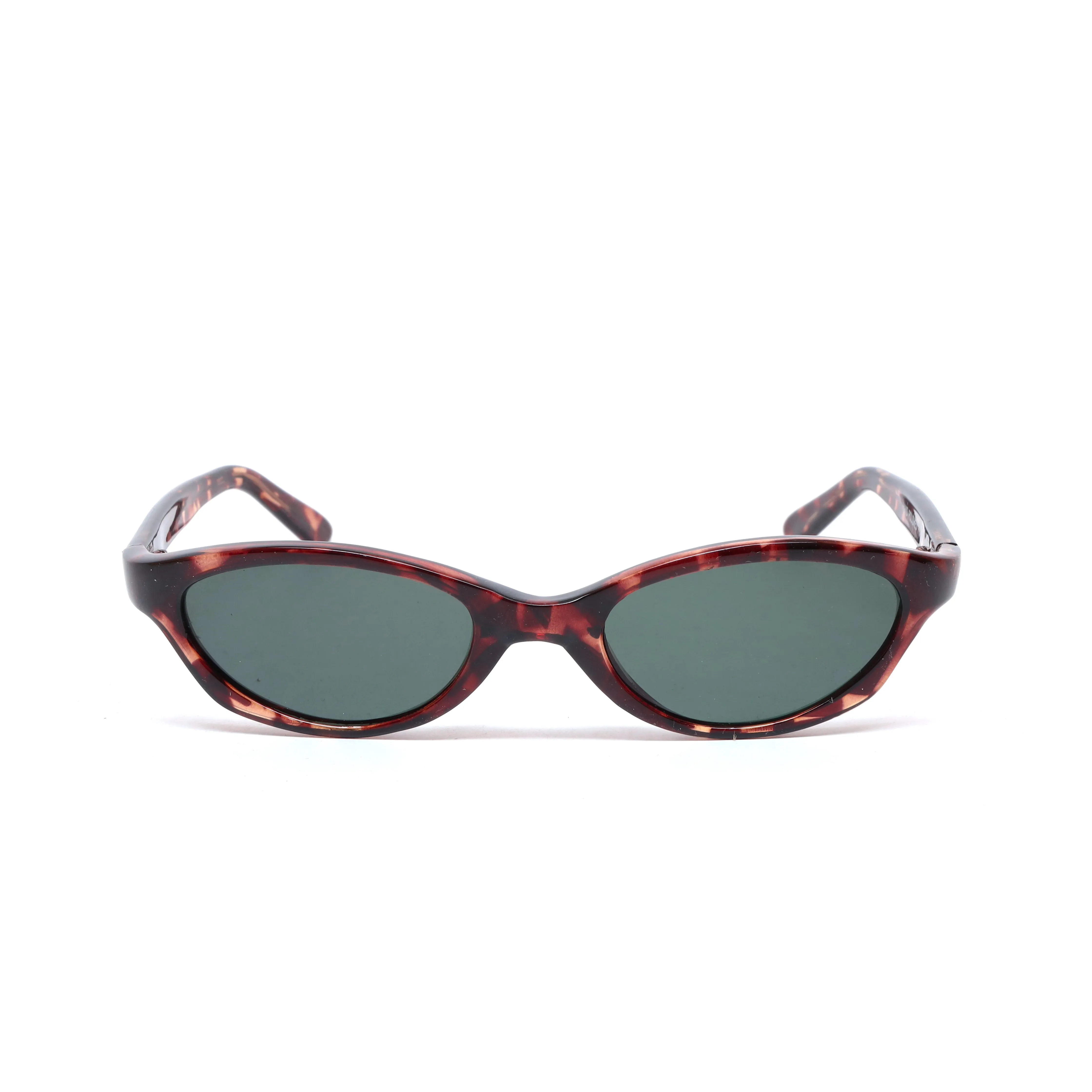 //Style 69// Deluxe Vintage 90s Deadstock Chic Angled Oval Sunglasses - Tortoise