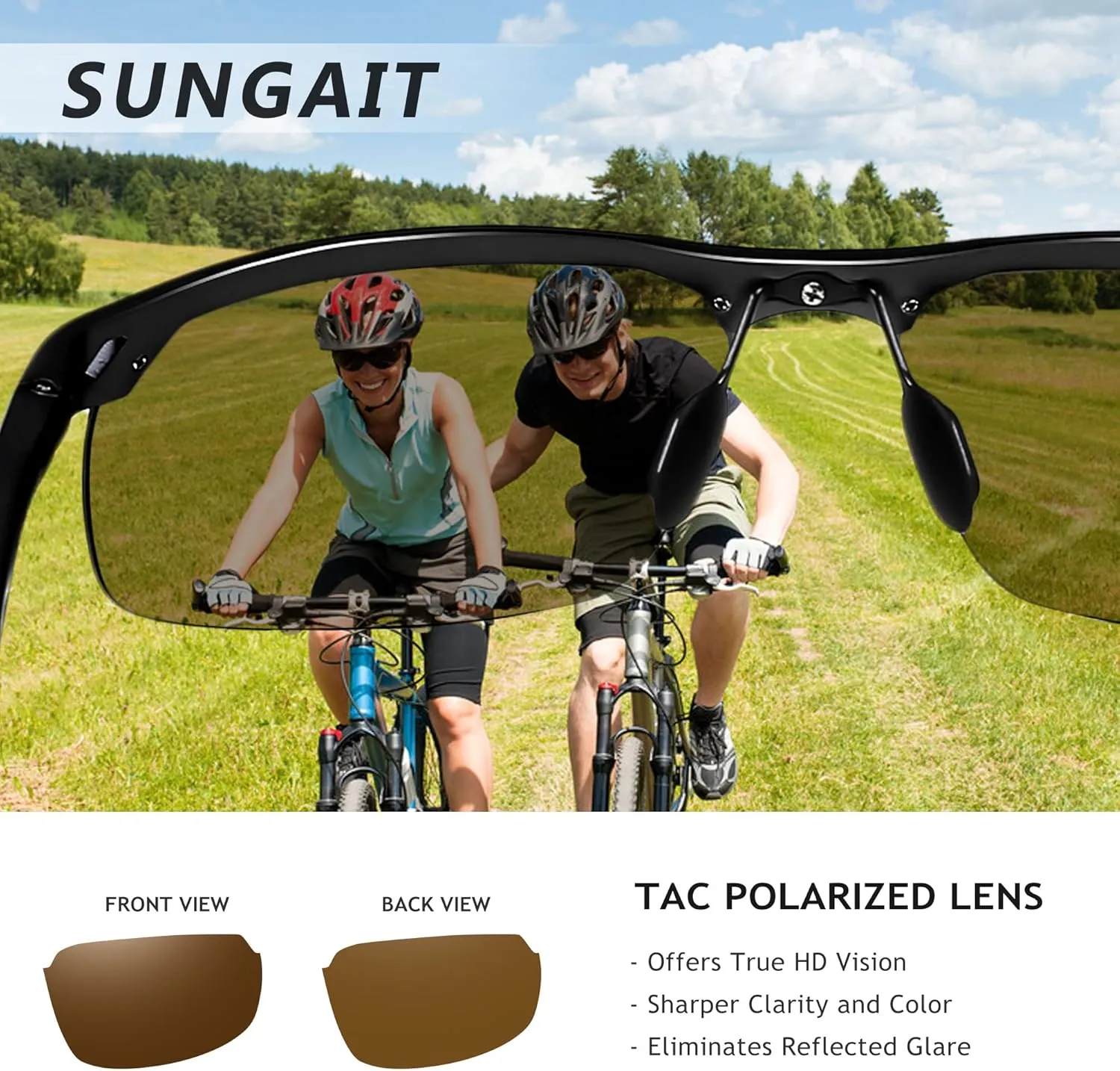 SUNGAIT Mens Women Polarized Sports Sunglasses  Baseball Fishing Driving Sunglasses  Al-Mg Frame UV400 Protection