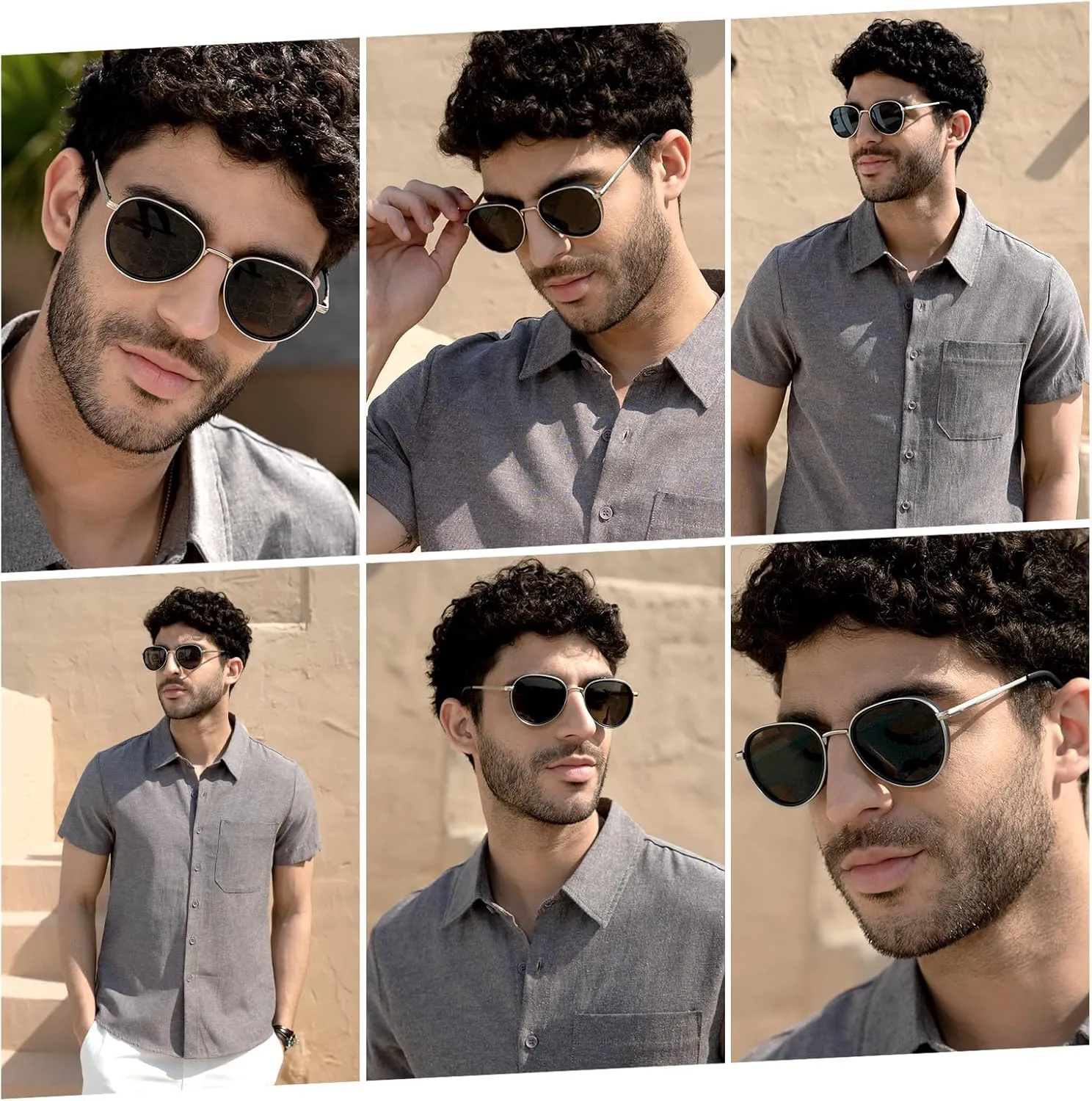 SUNGAIT Round Classic Polarized Sunglasses for Women Men Vintage Style Unique Design Shades with Spring Hinge UV400 Lens