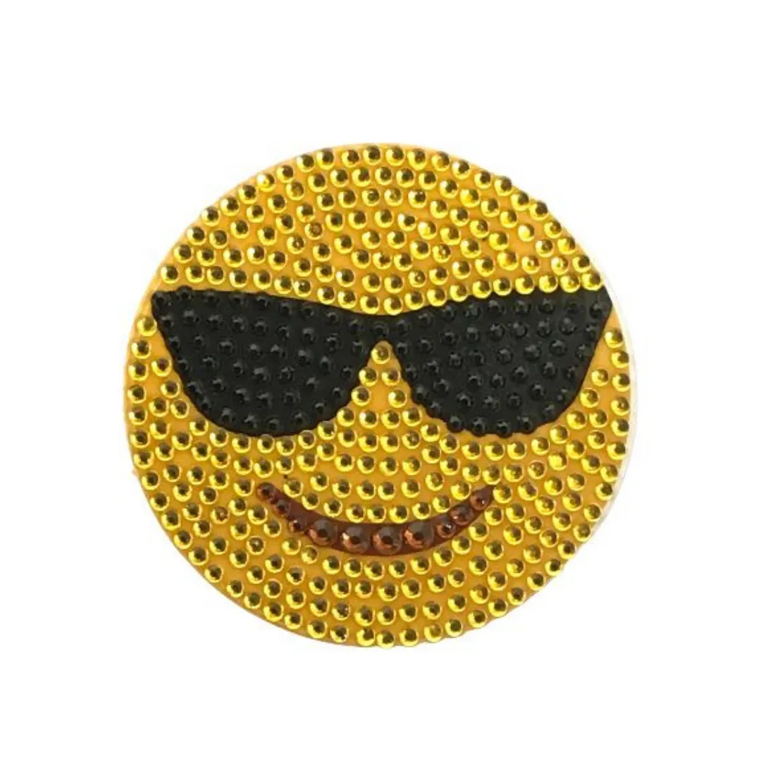 Sunglasses Face Emoji Glitter Sticker (Each)