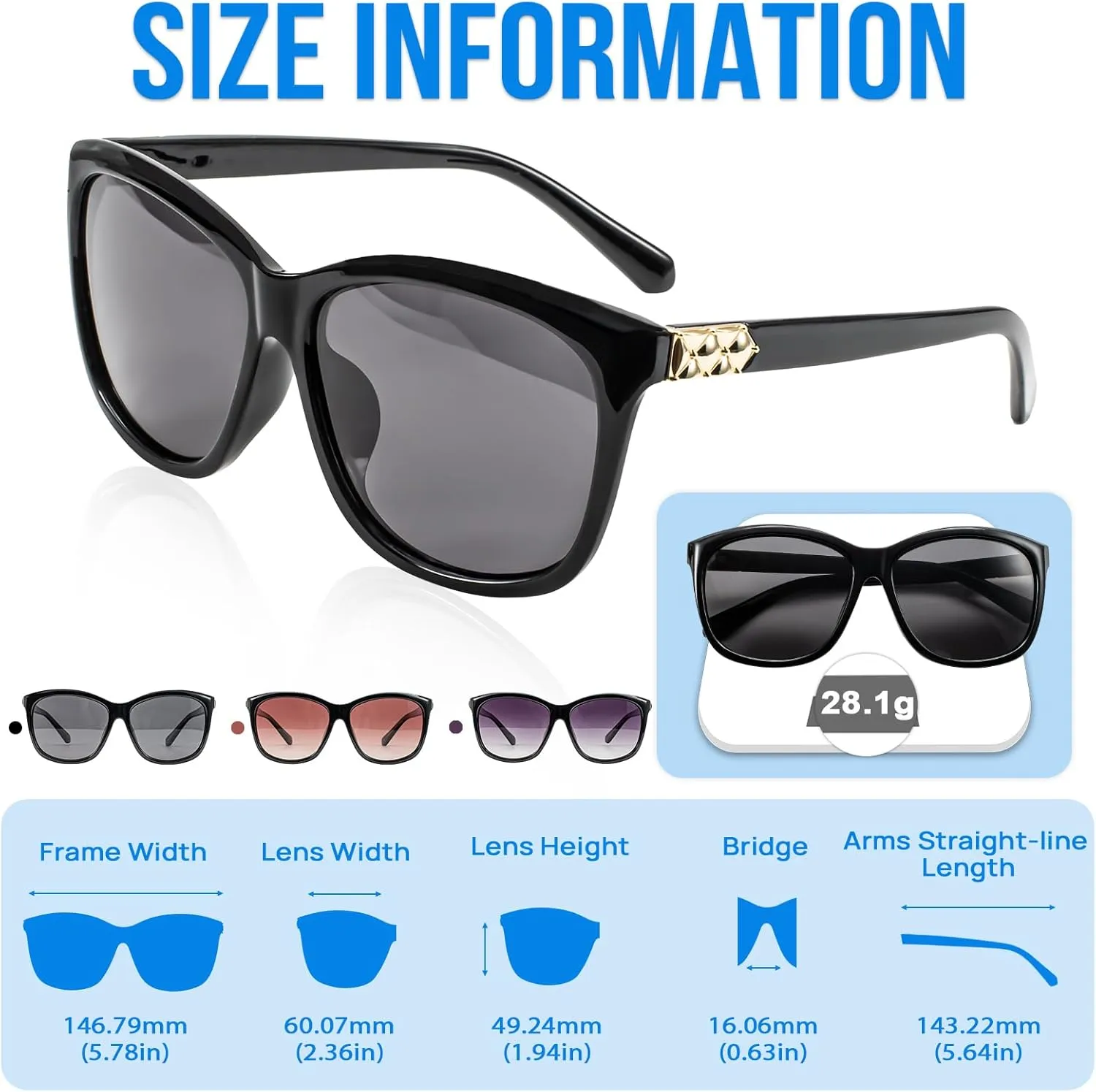 Sunglasses for Women Men Polarized Sun Glasses Trendy Shade Reduce Glare